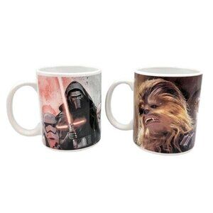 Star Wars Mug Set Kylo Ren Stormtroopers Chewbacca Light Saber 3.75" Lot Of 2